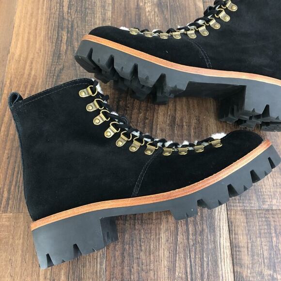 Jeffrey Campbell Sherpa Combat Platform Lace Up Boot Lug Sole Size 10 Black - Picture 7 of 16